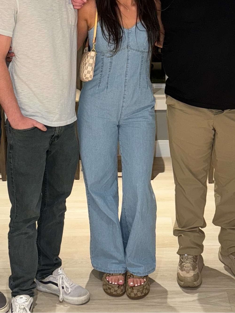 Shein Light Blue Denim Jumpsuit